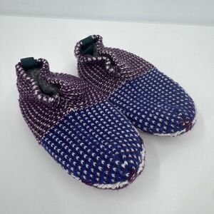 Bombas Gripper Slipper Socks Lined Kids Toddler Size 8-10 Knit Purple